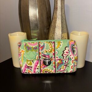Vera Bradley Green and Pink Floral Wallet